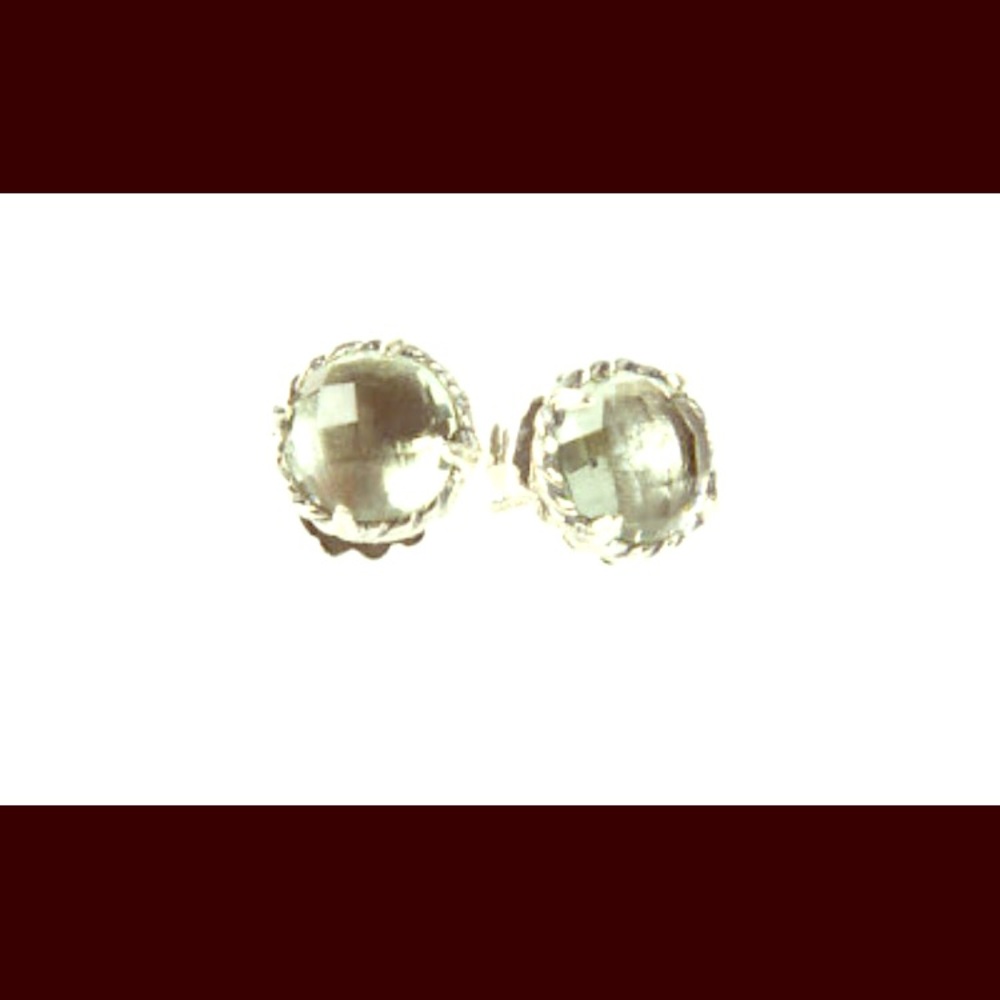 Silver prasiolite earrings